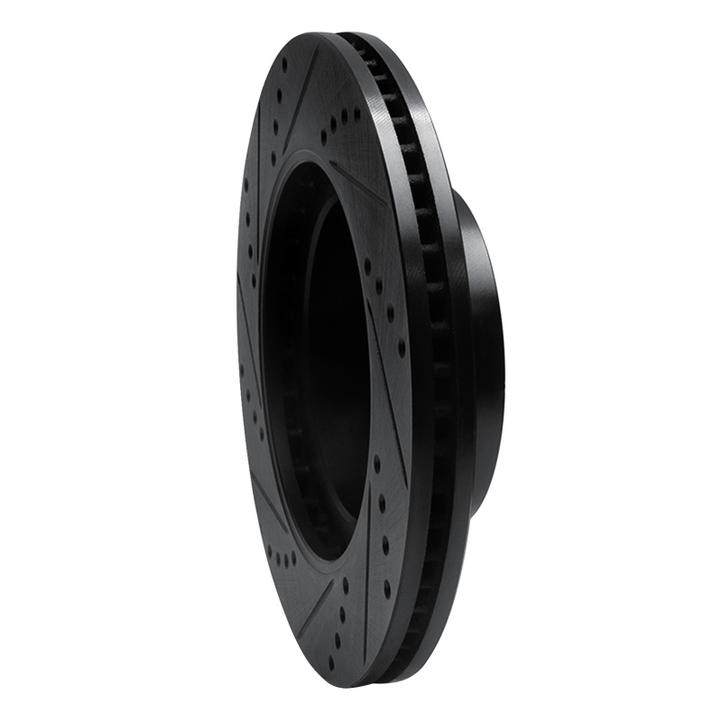 Ford Explorer Sport Brake Rotor (1) - Front Right - R1 Concepts - Drilled & Slotted - Black - `01-`11